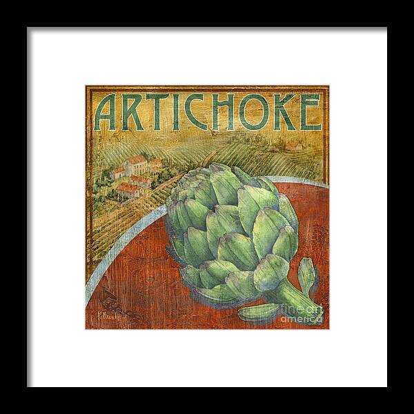 Farm Framed Print featuring the painting Farm Fresh Artichoke by Paul Brent