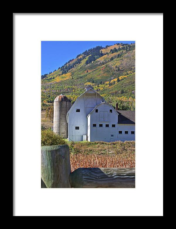 Farm Framed Print featuring the photograph Farm in Autumn Colors by Brett Pelletier
