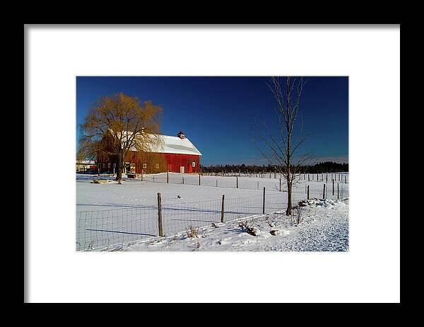 Agrarian Framed Print featuring the photograph Farm in Winter by Chuck De La Rosa