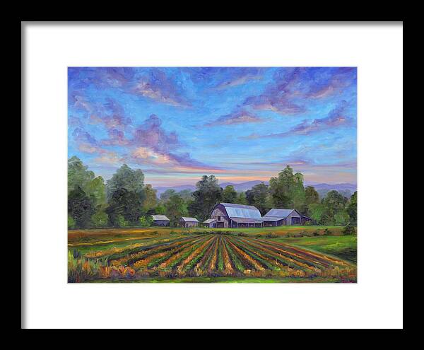 Farm Framed Print featuring the painting Farm on Glenn Bridge by Jeff Pittman
