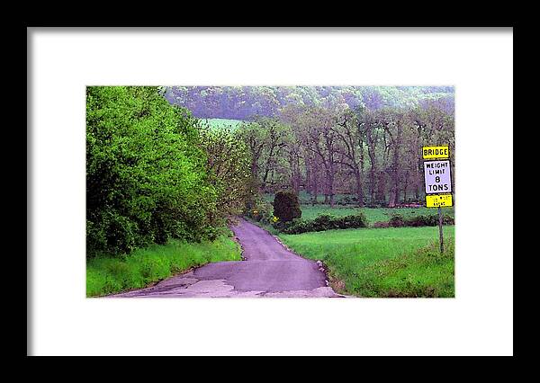 Rural Framed Print featuring the photograph Farm Road by Susan Carella