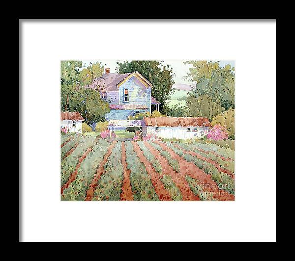 Art Framed Print featuring the painting Farmhouse I Saw in Virginia by Joyce Hicks