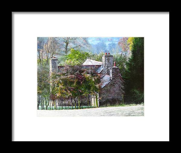 Wales Framed Print featuring the painting Farmhouse on a Cold Winter Morning. by Harry Robertson