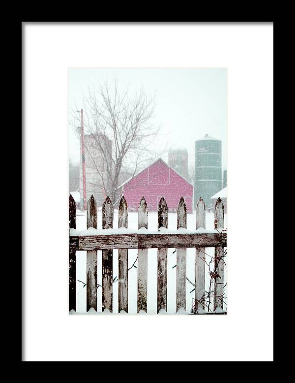 Farm Framed Print featuring the photograph Farmline Christmas by Troy Stapek
