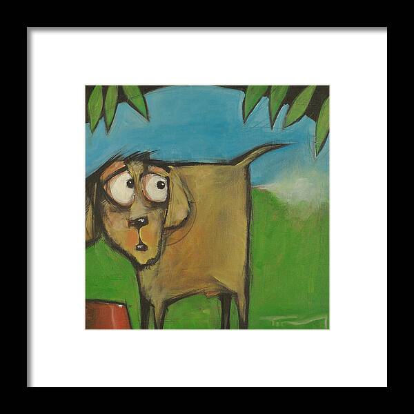 Dog Framed Print featuring the painting Farting Dog by Tim Nyberg