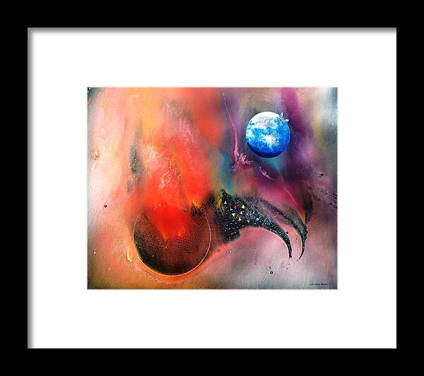 Spiritual Framed Print featuring the painting Farwell to Mars by Lee Pantas