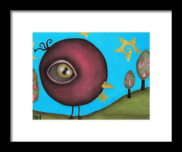 Crow Framed Print featuring the painting Fat Crow by Abril Andrade