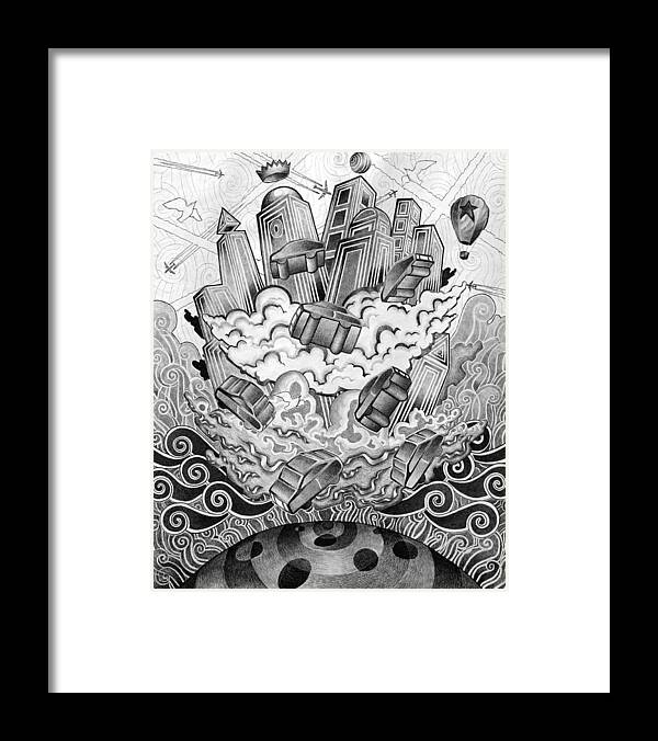 Mouseizm Framed Print featuring the drawing Fata Morgana by Myron Belfast