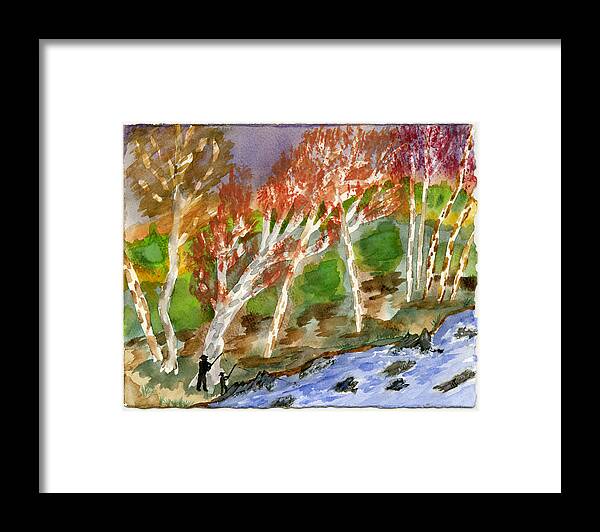 Watercolor Framed Print featuring the painting Father and Son by Warren Thompson