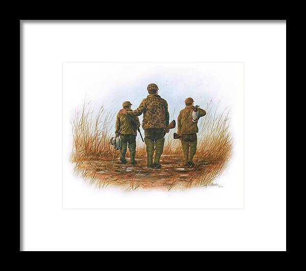  Framed Print featuring the painting Father and Sons by Guy Crittenden