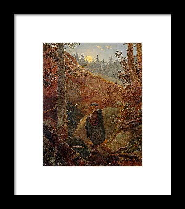Carl Gustav Carus Framed Print featuring the painting Faust in the Mountains by Carl Gustav Carus