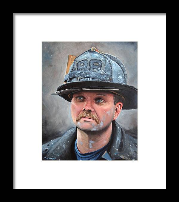 Fdny Framed Print featuring the painting Fdny Lieutenant by Paul Walsh