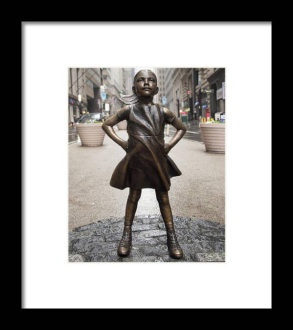 Fearless Girl Framed Print featuring the photograph Fearless Girl 2 by RAND Ningali