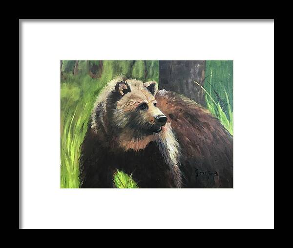 Bear Framed Print featuring the painting Fearless by Gloria Smith