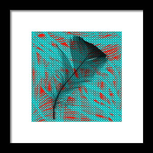Digital Painting Framed Print featuring the painting Feather Abstract by Bonnie Bruno
