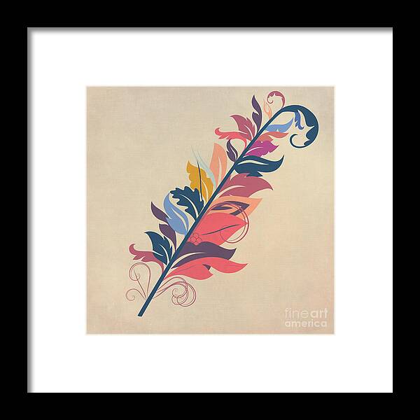 Feather Pattern Framed Print featuring the digital art Feather by John Edwards