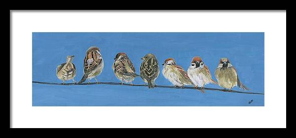 Birds Framed Print featuring the painting Feathered Friends by Deborah Butts