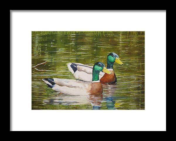 Duck Framed Print featuring the painting Feathered Friends by Shirley Braithwaite Hunt