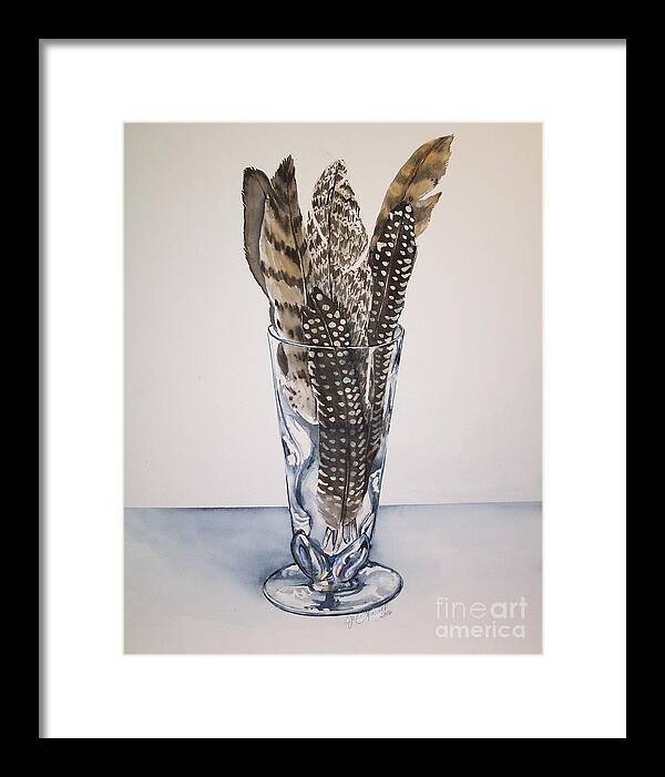 Feathers Framed Print featuring the painting Feathers by Jane Loveall