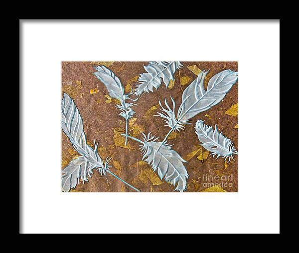 Brown Framed Print featuring the photograph Fall Feathers by Alone Larsen