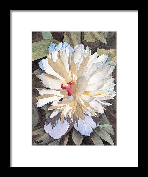 Watercolor Framed Print featuring the painting Feathery Flower by Ken Powers