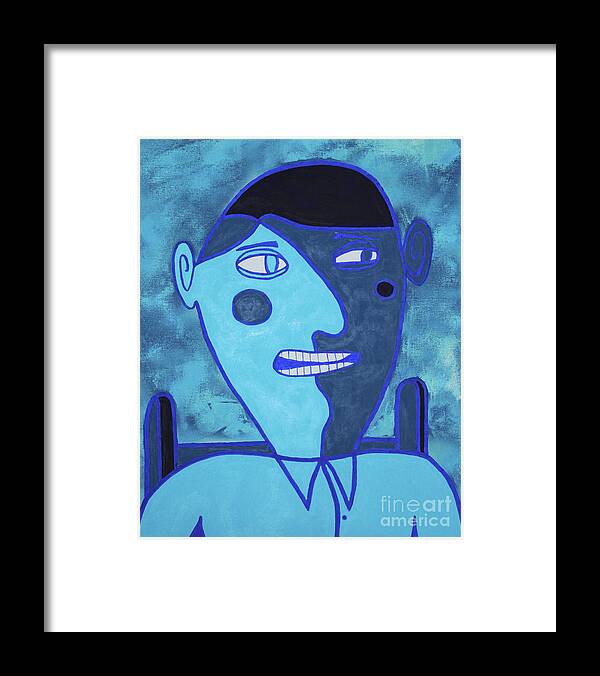Abstract Framed Print featuring the painting February 29th Guy by Eddie Barron