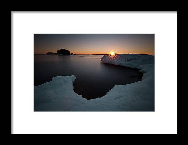 Bay Framed Print featuring the photograph February Sunrise in Sturgeon Bay by Jakub Sisak