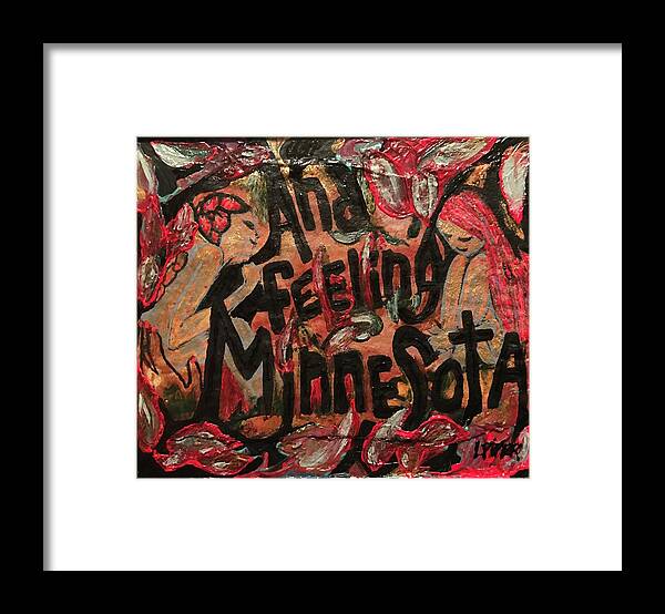 #artforsale #mixedmedia #recycledart Framed Print featuring the mixed media Feeling Minnesota by Lisa Piper