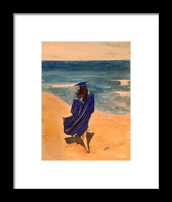 Graduation Framed Print featuring the painting Feeling Proud by Vikki Angel