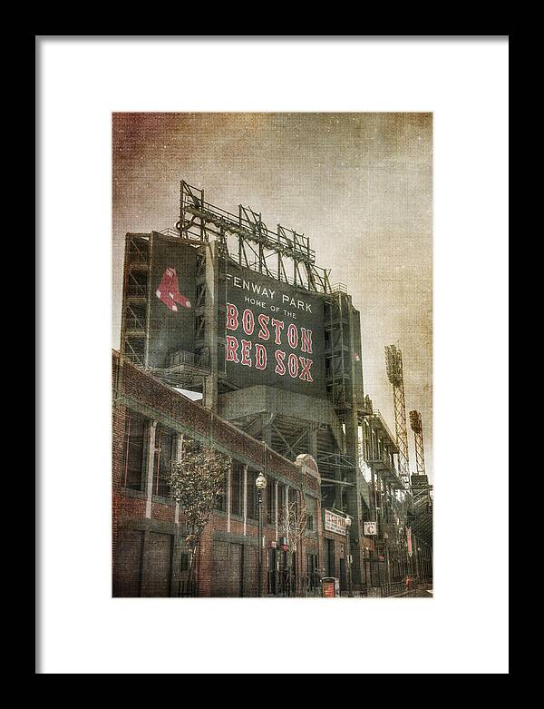 Red Sox Framed Print featuring the photograph Fenway Park Billboard - Boston Red Sox by Joann Vitali