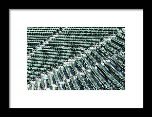Boston Red Sox Framed Print featuring the photograph Fenway Park Green Bleachers by Susan Candelario