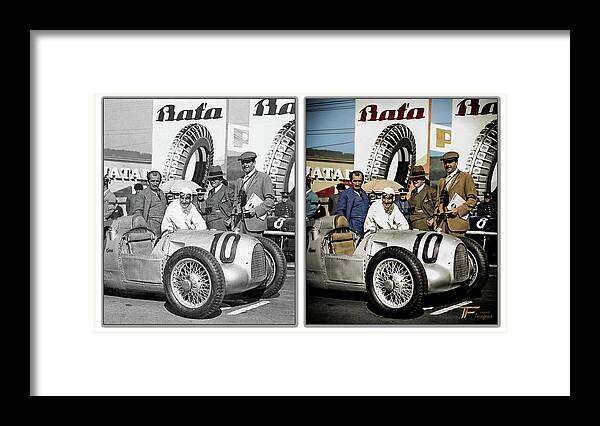 Autounion Framed Print featuring the photograph Ferdinand Porsche and Hans Stuck by Franchi Torres