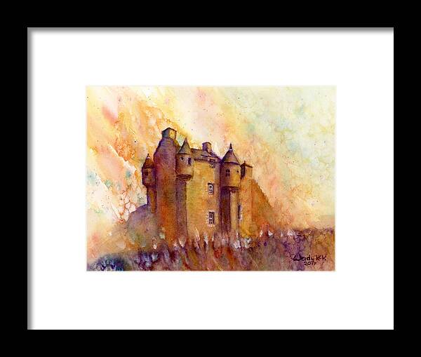 Castle Framed Print featuring the painting Ferniehirst Castle by Wendy Keeney-Kennicutt