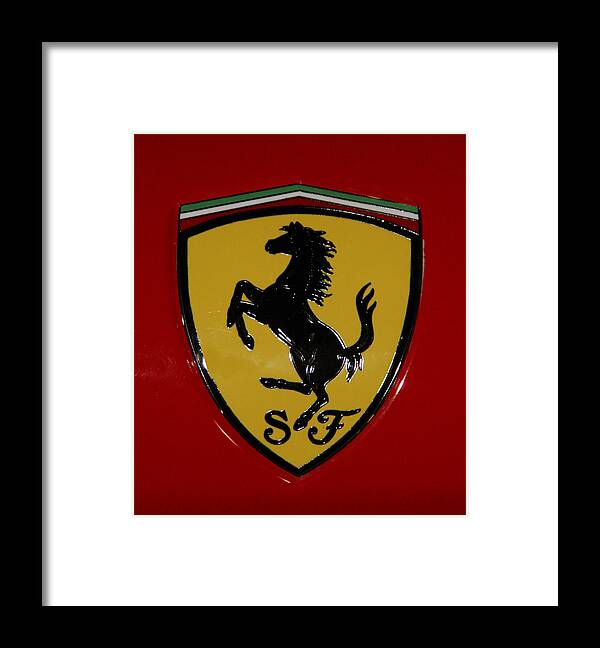 Ferrari Framed Print featuring the photograph Ferrari Emblem 4 by Tom Griffithe