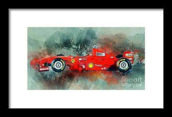 F1 Framed Print featuring the mixed media Ferrari F1 by Ian Mitchell
