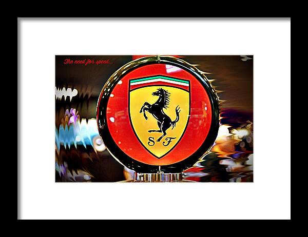 Home Framed Print featuring the photograph Ferrari - Need for Speed by Richard Gehlbach