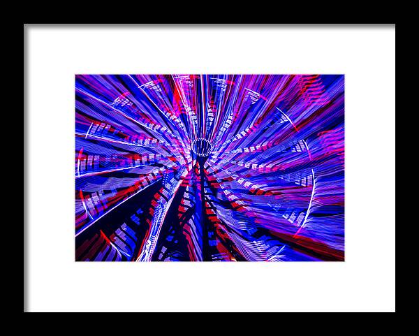 Red Framed Print featuring the photograph Ferris Wheel In Motion by Cathy Kovarik