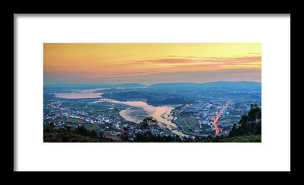 Ancos Framed Print featuring the photograph Ferrol's Ria Panorama from Mount Ancos Galicia Spain by Pablo Avanzini