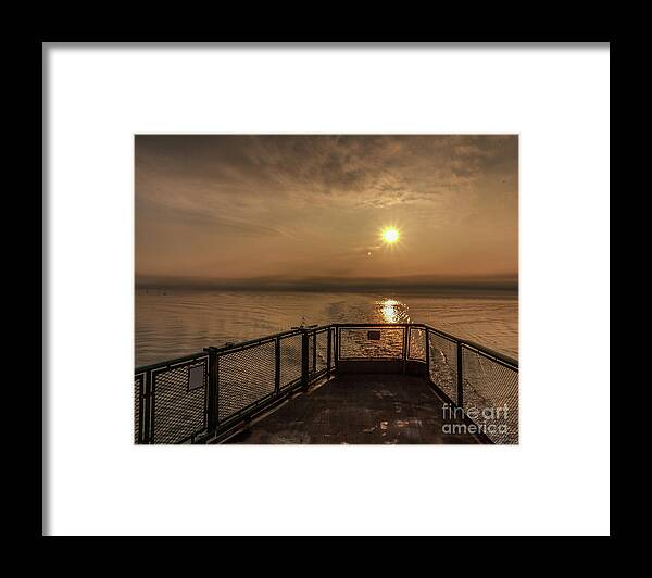 Sunrise Framed Print featuring the photograph Ferry Boat Sunrise by Rod Best