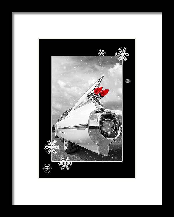 Christmas Card Framed Print featuring the photograph Festive 59 Cadillac by Gill Billington