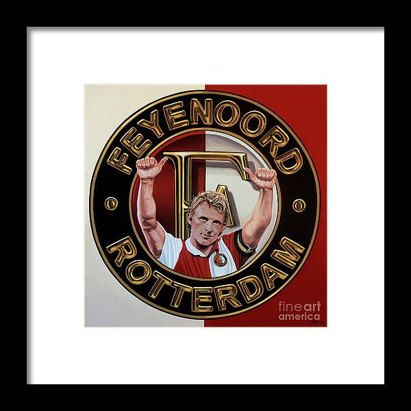 Feyenoord Framed Print featuring the painting Feyenoord Rotterdam Painting by Paul Meijering