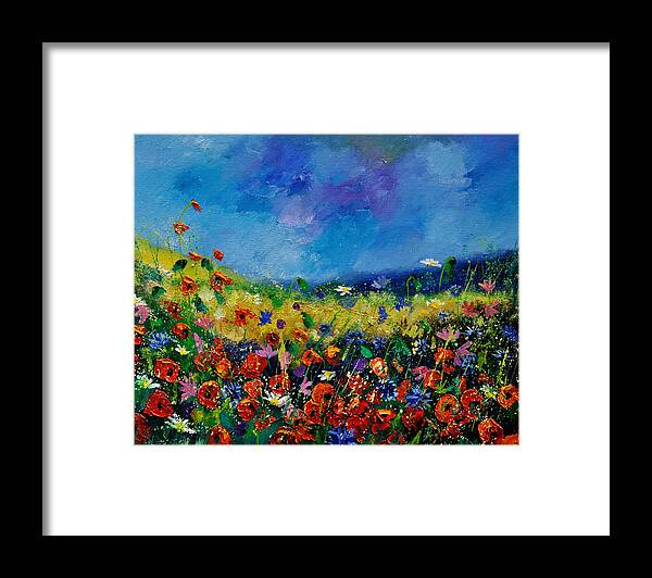 Landscape Framed Print featuring the painting Field Flowers 561190 by Pol Ledent