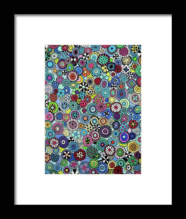 Flowers Framed Print featuring the painting Field of Blooms by Beth Ann Scott