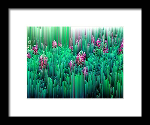 Glitch Framed Print featuring the digital art Field of Glitches - Pixel Art by Jennifer Walsh