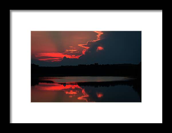 Sunset Framed Print featuring the photograph Fiery Evening by James L Bartlett