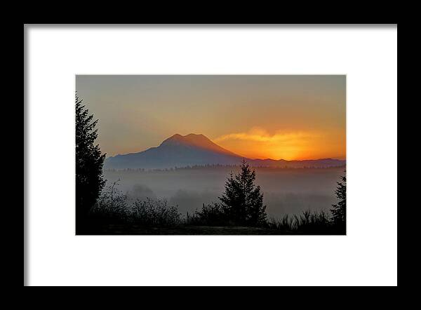 Fiery Framed Print featuring the photograph Fiery Fall Sunrise by Peter Mooyman
