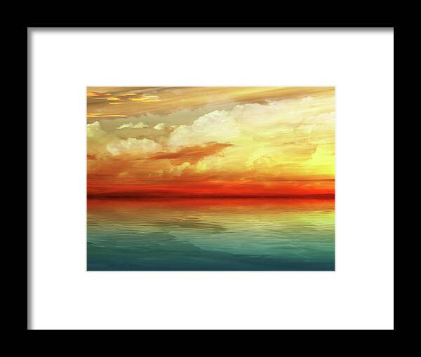Cloudscape Framed Print featuring the photograph Fiery Nights Horizontal by Gill Billington