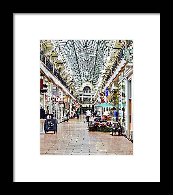Fifth Street Arcade Framed Print featuring the photograph Fifth Street Arcade Life by Gary Olsen-Hasek