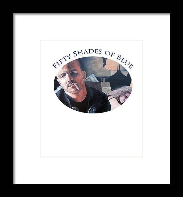 Fifty Shades Of Blue Framed Print featuring the painting Fifty Shades of Blue by Tom Roderick