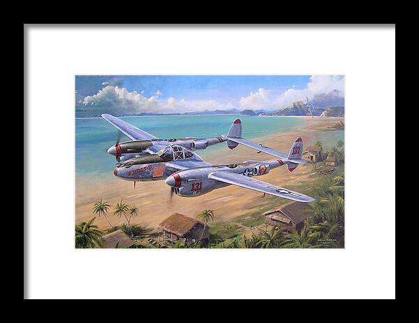 Aviation Art Framed Print featuring the painting Fightin' Red Devils by Colin Parker